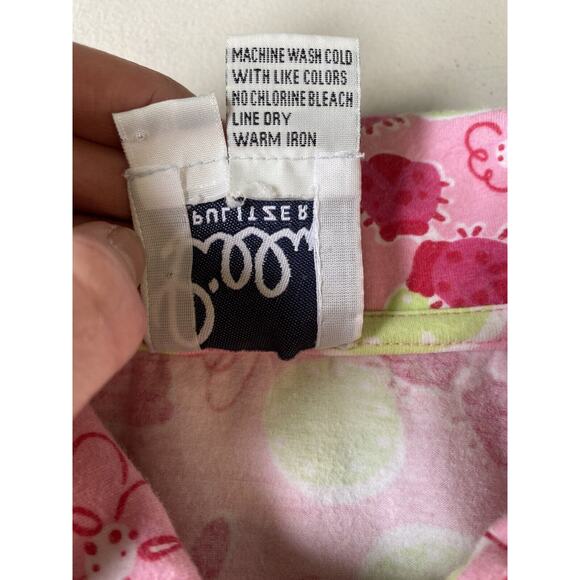 Lilly Pulitzer Shirt Girls Size XL 12-14 Kids Youth Top Vintage Green Pink Polo - Picture 4 of 8